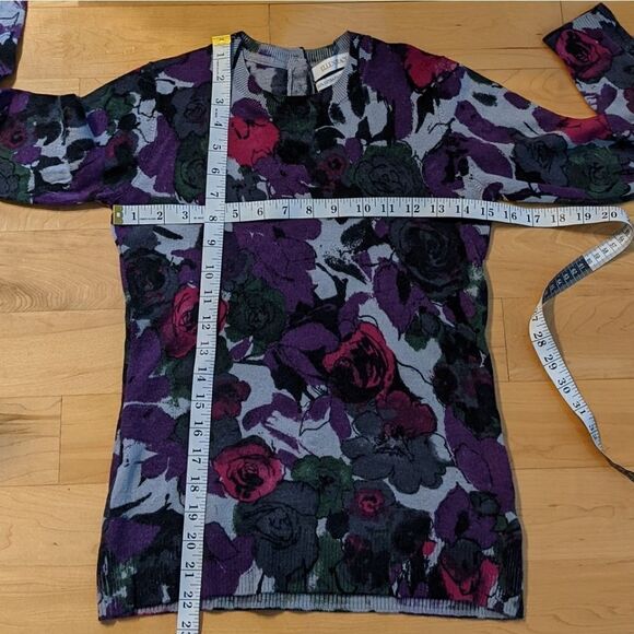 Ellen Tracy Merino wool pure floral sweater Medium - Picture 8 of 10
